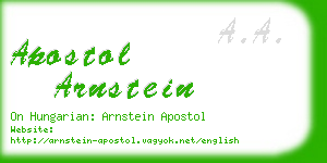 apostol arnstein business card